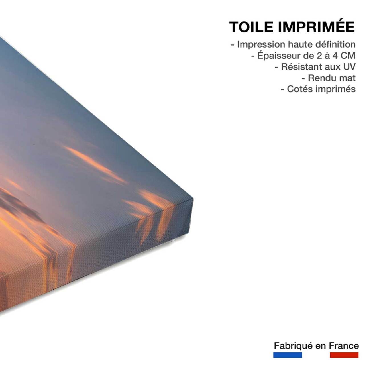 Tableau paysage mer souvenir de biarritz  Toile imprimée