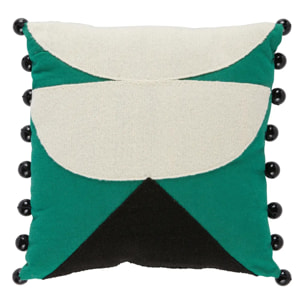 Coussin brodé "Malakite" vert cèdre 30x30cm