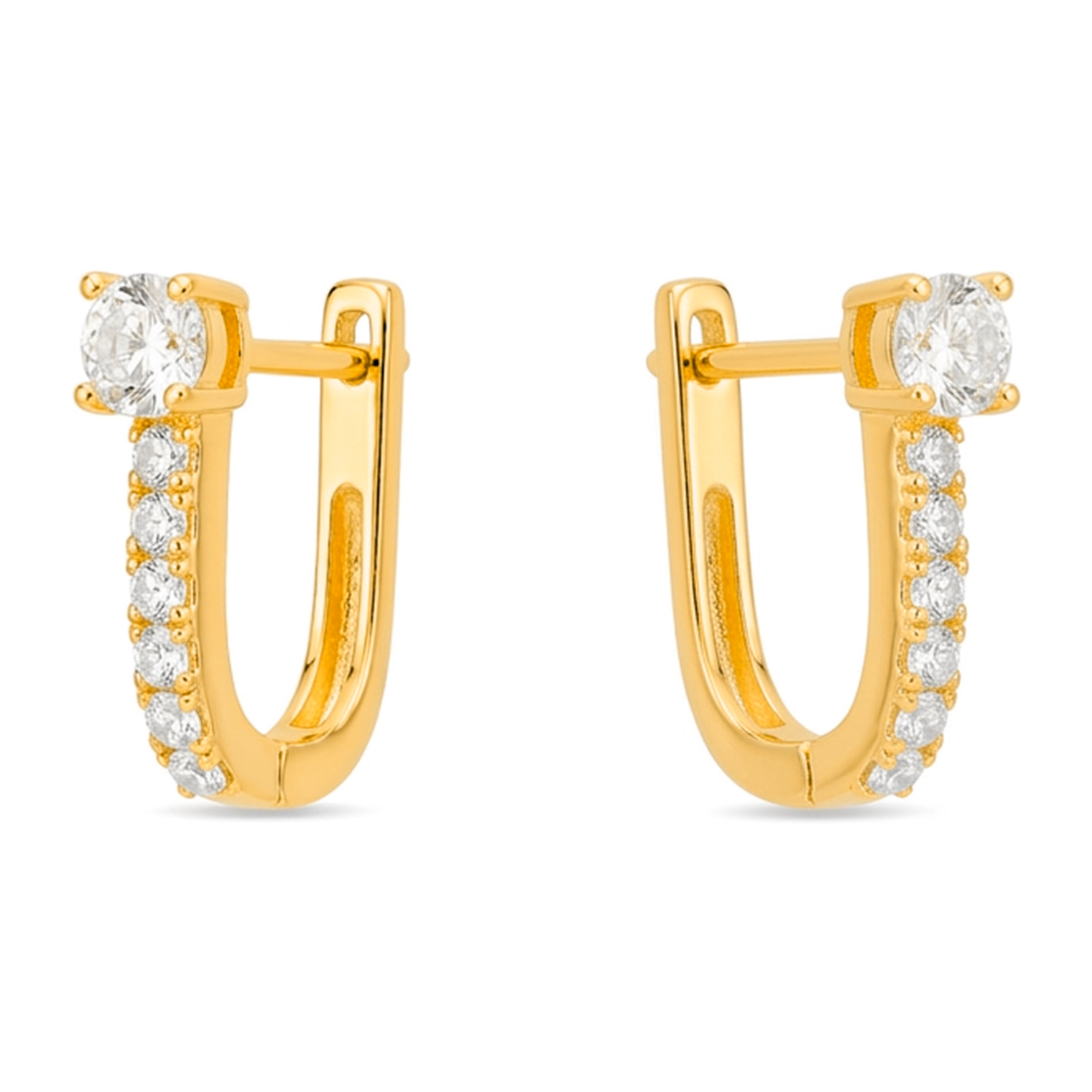 Pendientes de Circonita Brillante acabado en oro amarillo de 18k