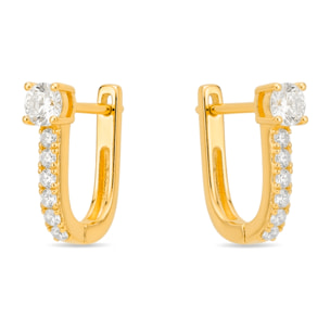 Pendientes de Circonita Brillante acabado en oro amarillo de 18k