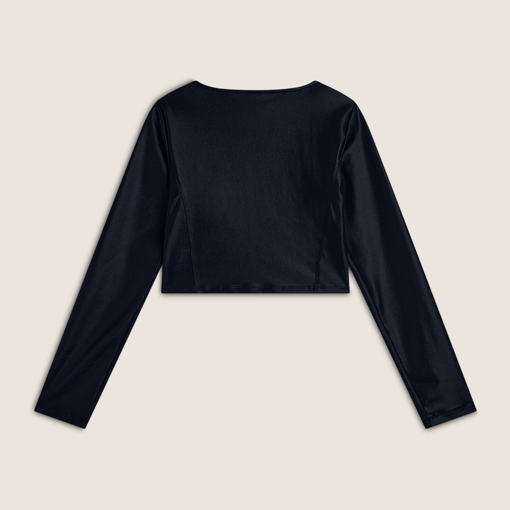 Maglia corta con scollo quadrato in tessuto effetto wet