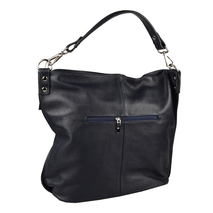 Borse Donna colore Blu-in pelle Made in Italy L31 cm X W32 cm X H16 cmcm