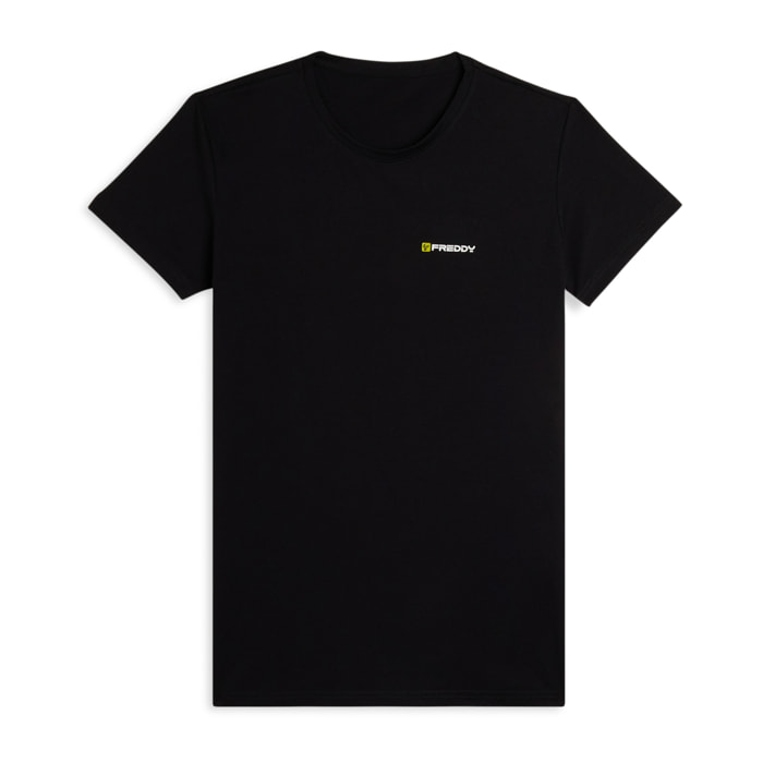 T-shirt Uomo Regular Fit in Jersey Melangé con Logo Bicolore