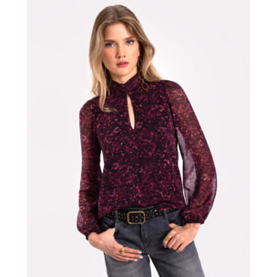 Blusa estampada con cuello halter