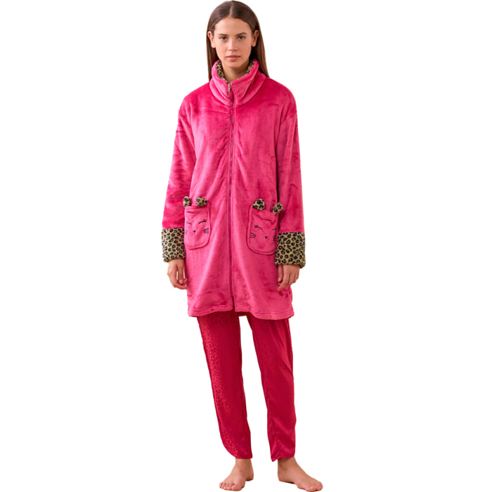 Vestaglia donna coral ghepardo Noidinotte