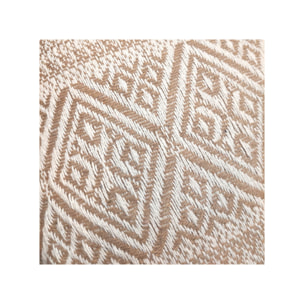 Coussin en coton brodé carré 40 x 40 cm motifs losanges beige - WINTER