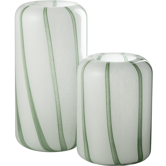 J-Line vase Mimi - verre - vert/blanc - large