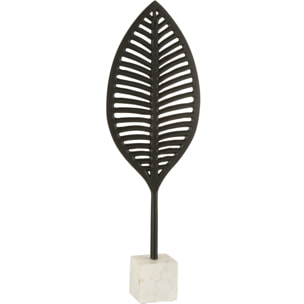 J-Line décoration Feuille - aluminium - noir/blanc - small