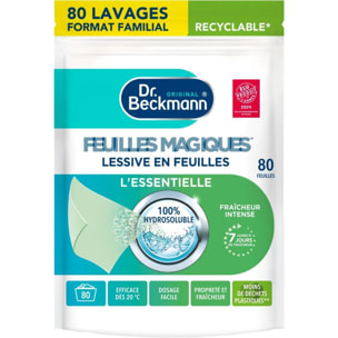 Lessive DR BECKMANN en feuilles L'essentielle x80
