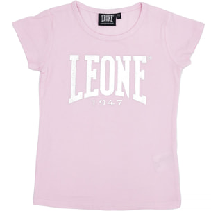 Camiseta de manga corta con logo grande metalizado para niña