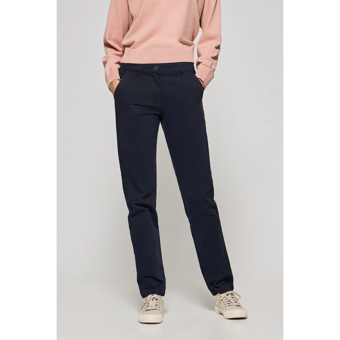 Pantalón chino May azul marino con bordado en bolsillo minimal Polo Club