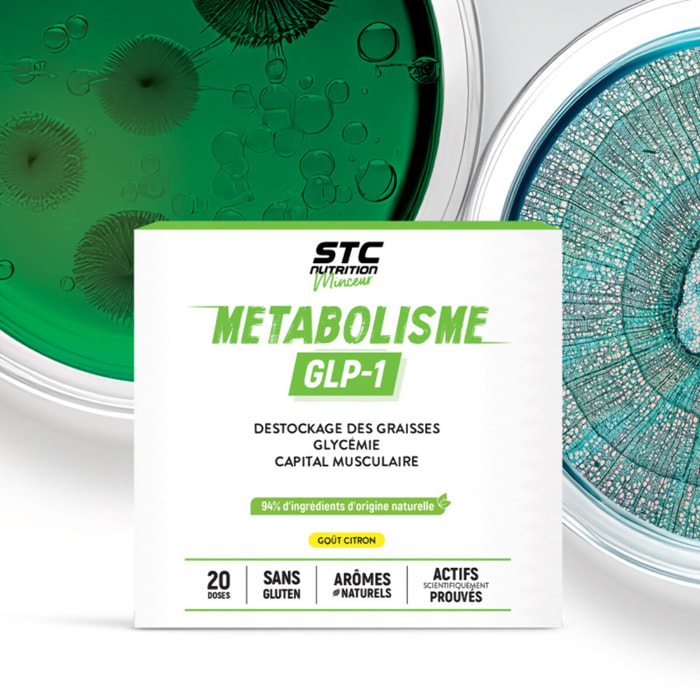 STC NUTRITION - Métabolisme GLP-1® - Complément Alimentaire Minceur - Gestion du Poids, Métabolisme des Graisses & Glycémie - Collagène, Choline, Chrome & Coleus - Arôme Citron - 20 Sachets