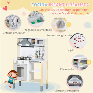Cocina de Juguete de Madera 5 Piezas para Niños de +3 Años 60x30,5x93,2 cm