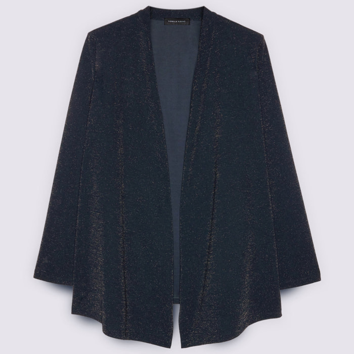 Fiorella Rubino - Cardigan aperto in jersey lurex - Blu