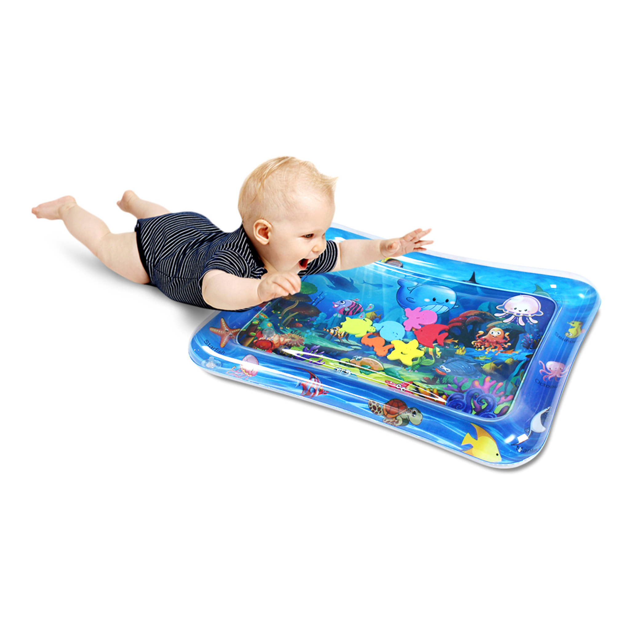 DAM Colchoneta hinchable infantil diseño bajo el mar. 70x50cm. 66x46x10 Cm. Color: Azul