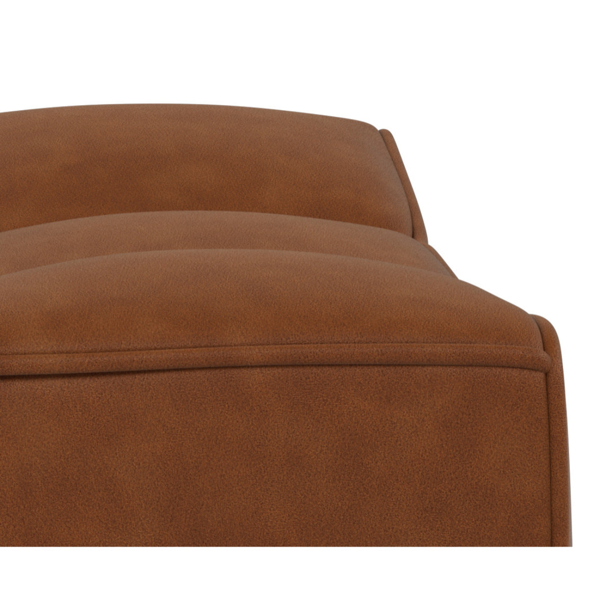 Alya - pouf en simili - Cognac