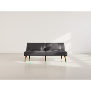 Philae - Canapé convertible clic-clac 2 places - en simili - Noir