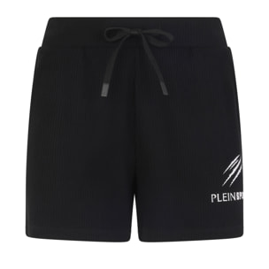 PLEIN SPORT Ribbed Loose Fit Shorts Scratch