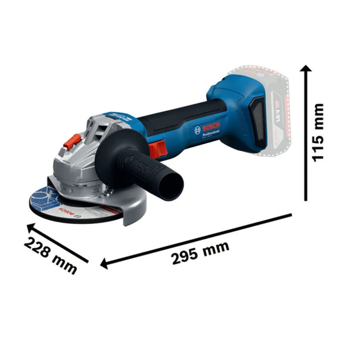 Meuleuses angulaires 125 mm - GWS 18V-8 - BOSCH - avec 2 Batteries 18V 4.0Ah - chargeur - L-Boxx - 06019N9002