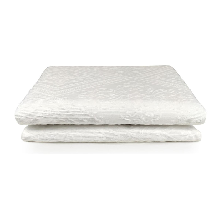 JetÃ© de lit BRIANCE - coton et polyester - blanc