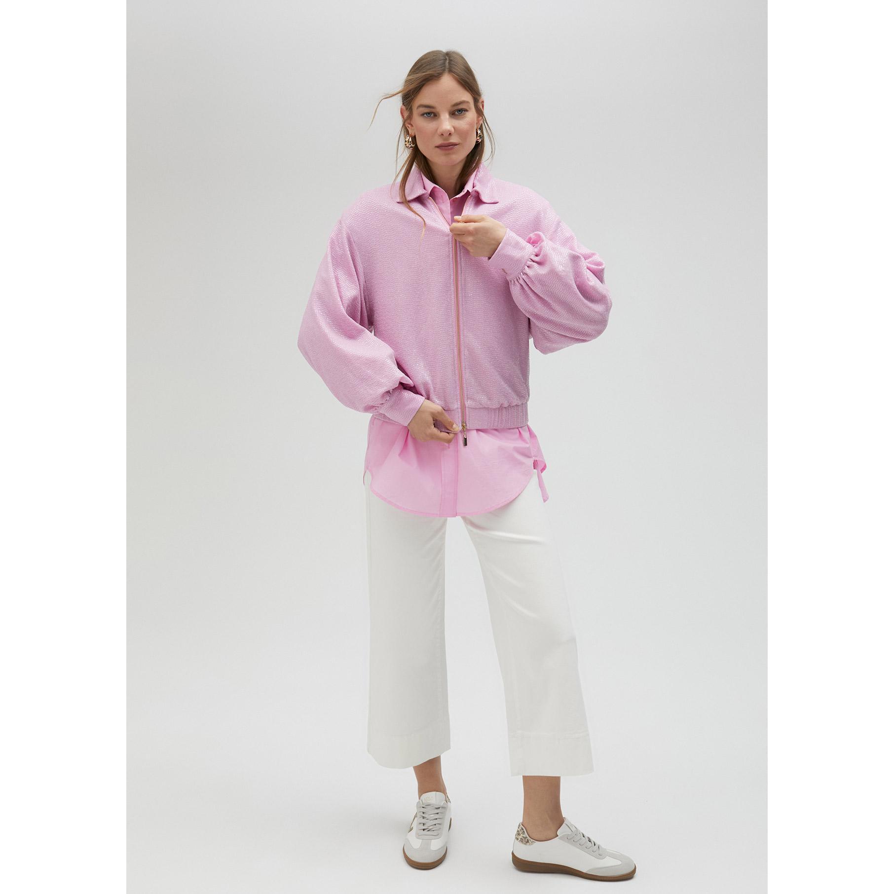 Giubbotto bomber paillette rosa