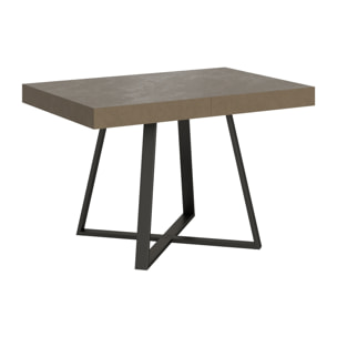 Table extensible 80x120/204 cm Abbraccio taupe pieds anthracite