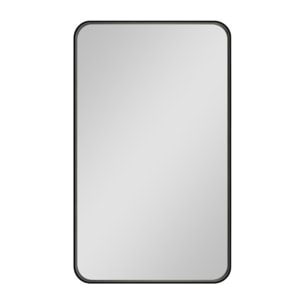 60x80 cm miroir suspendu rectangulaire, cadre en aluminium, noir (SATZOB6080CE)