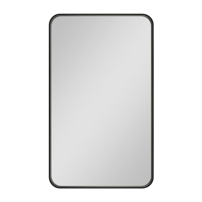 60x80 cm miroir suspendu rectangulaire, cadre en aluminium, noir (SATZOB6080CE)