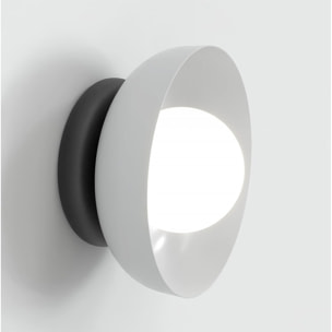 Lampada a parete Ozzy in acciaio nero opaco