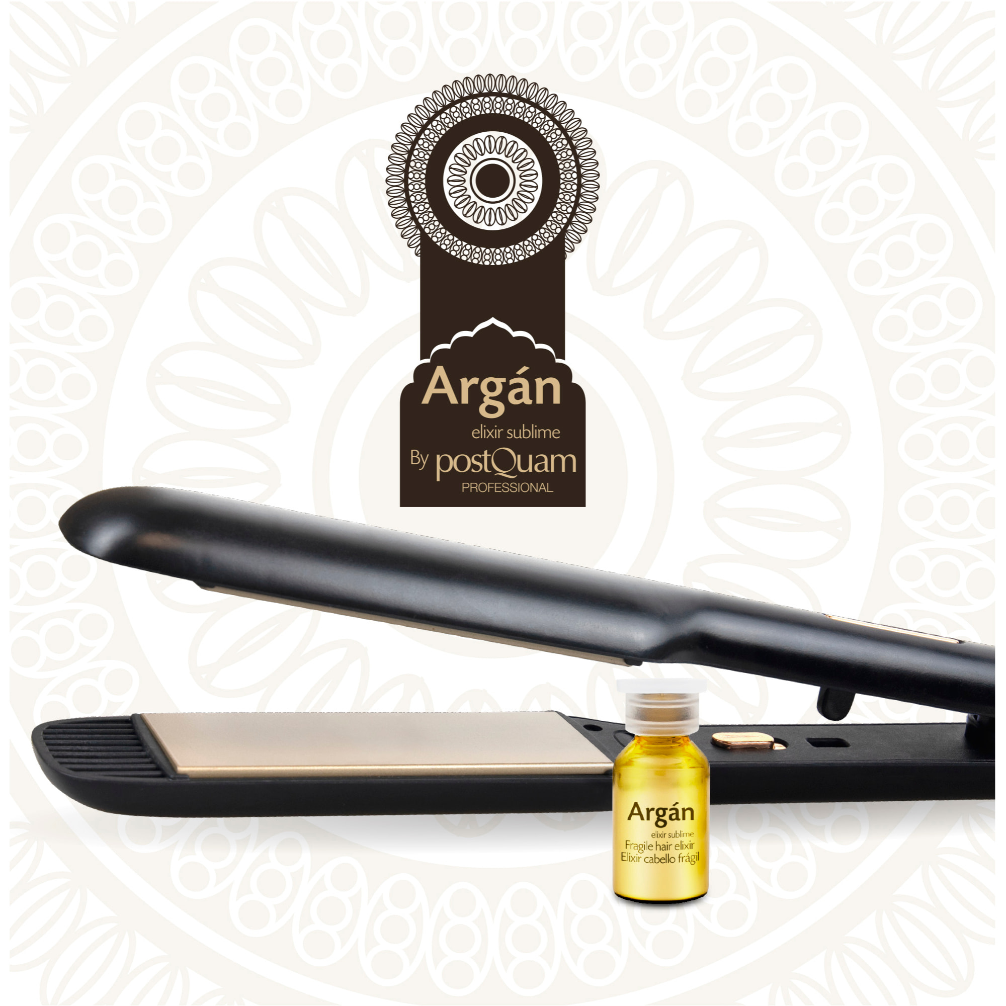 Lisseur à cheveux professionnel imprégné d'huile d'argan - noir - 35W