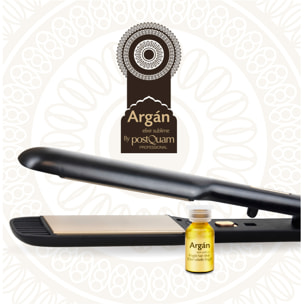 Lisseur à cheveux professionnel imprégné d'huile d'argan - noir - 35W
