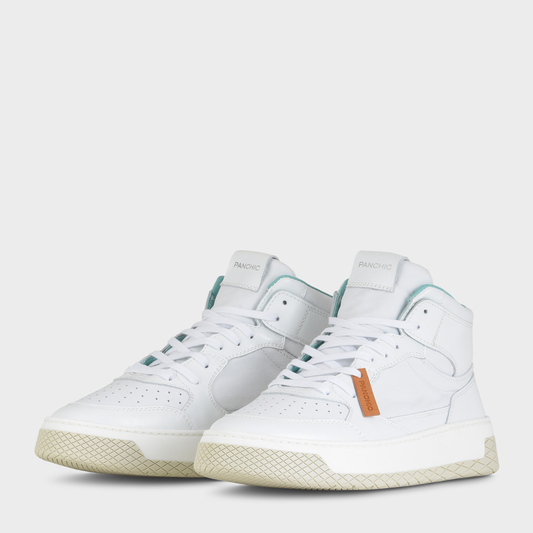 SNEAKER MID P02 UOMO IN PELLE BIANCO