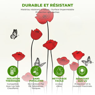 Stickers Muraux décoration adhésifs Fleurs coquelicots rouges