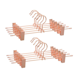 Set de perchas de metal con clips antideslizantes - Ganchos giratorios y resistentes