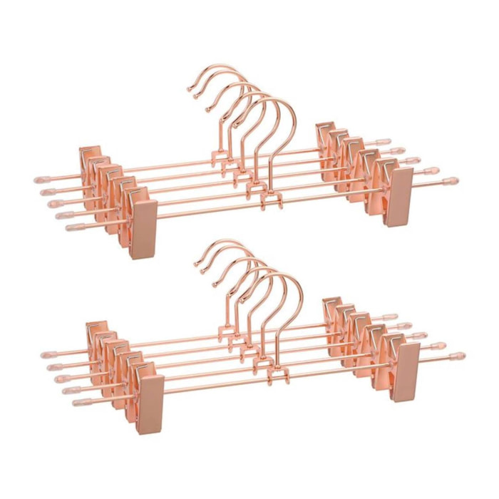 Set de perchas de metal con clips antideslizantes - Ganchos giratorios y resistentes