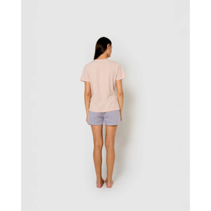 Pijama corto algodón milena azul