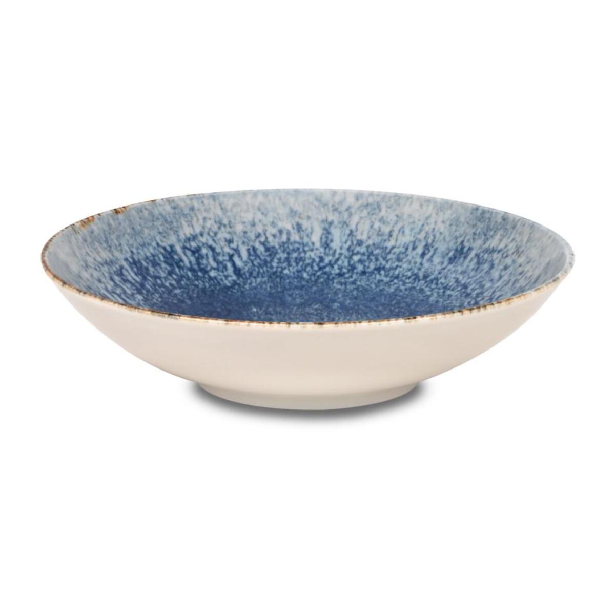 Service 18 pièces bleu en porcelaine - "Rivage Azur"