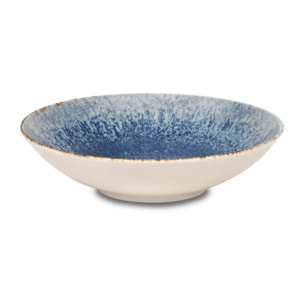 Service 18 pièces bleu en porcelaine - "Rivage Azur"