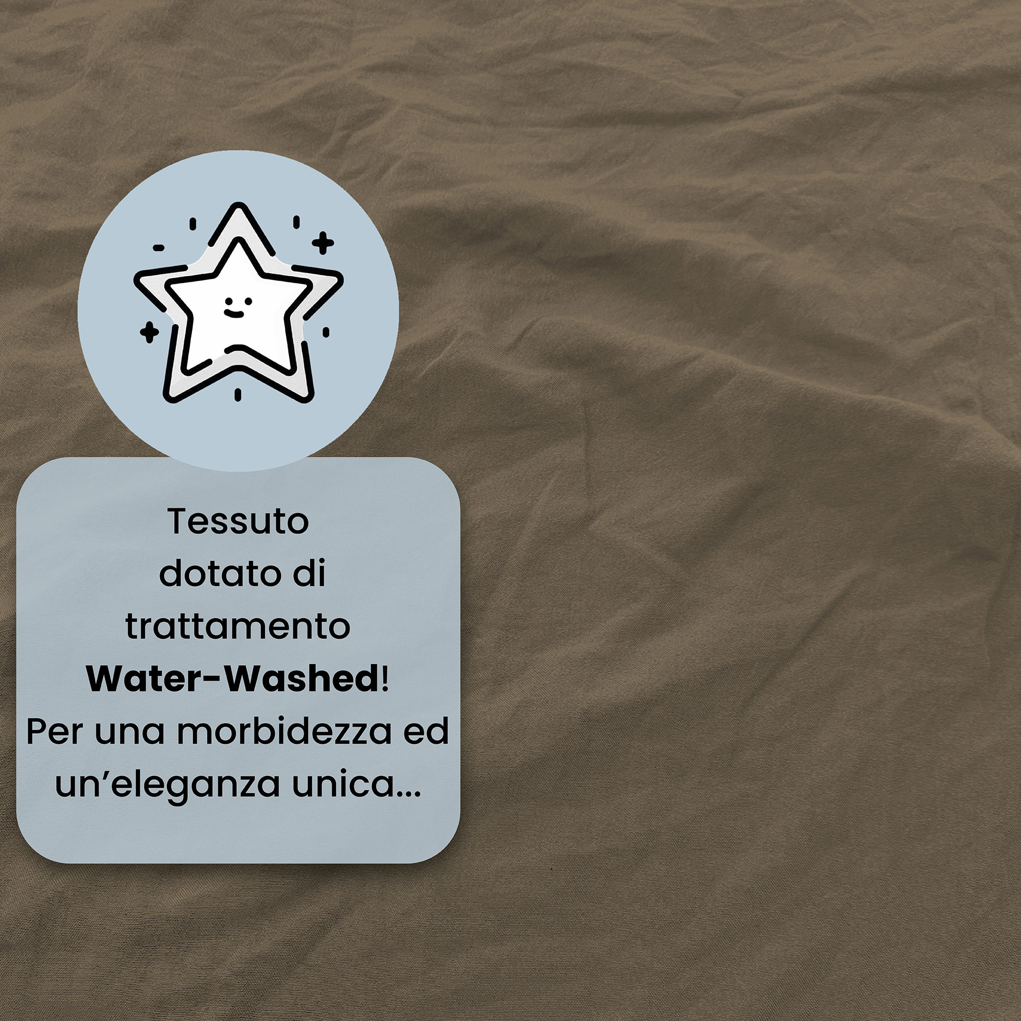PARURE COPRIPIUMINO WATER WASHED, 100% Microfibra, No Stiro - NOCCIOLA