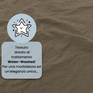 PARURE COPRIPIUMINO WATER WASHED, 100% Microfibra, No Stiro - NOCCIOLA