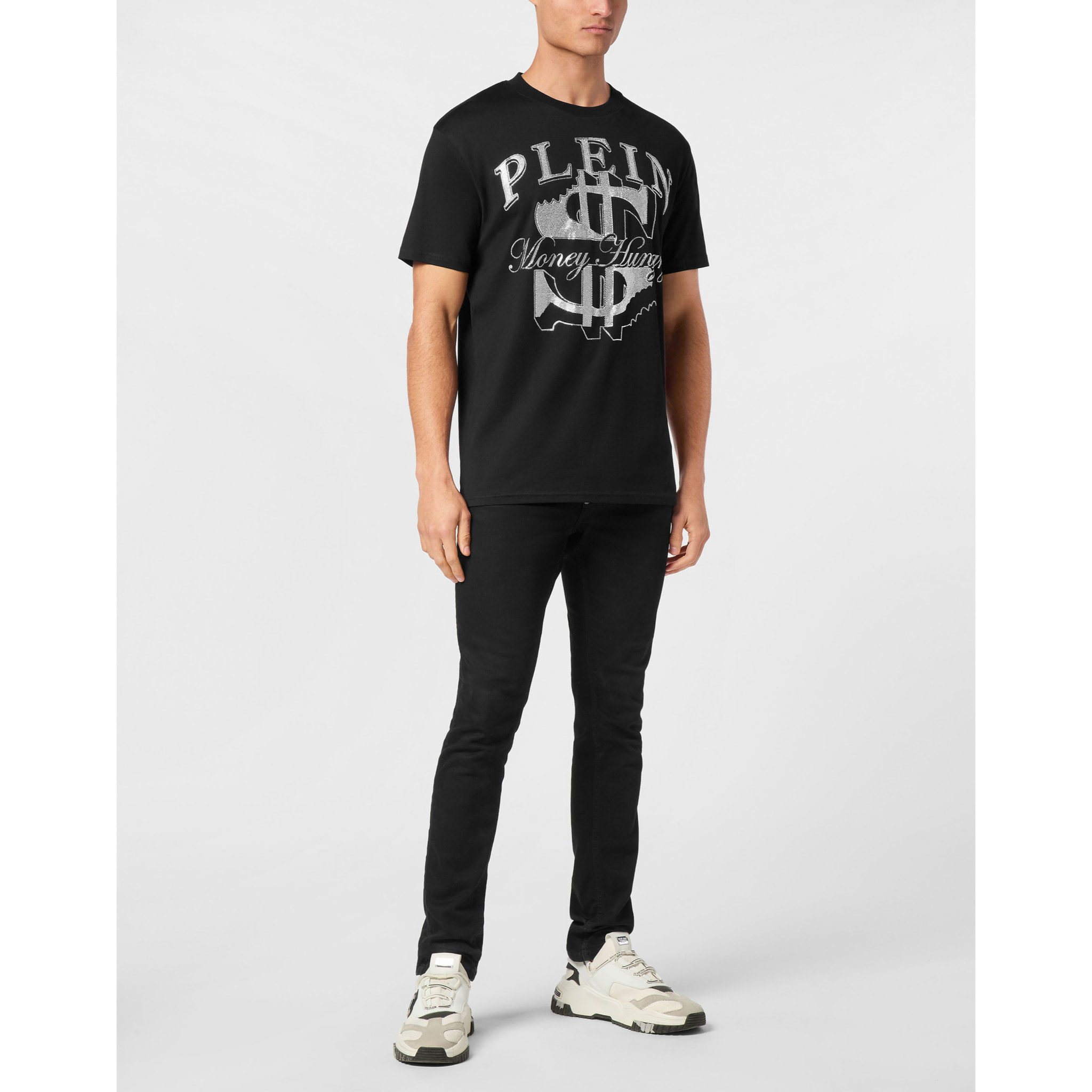 PHILIPP PLEIN Camiseta de cuello redondo y manga corta MONEY