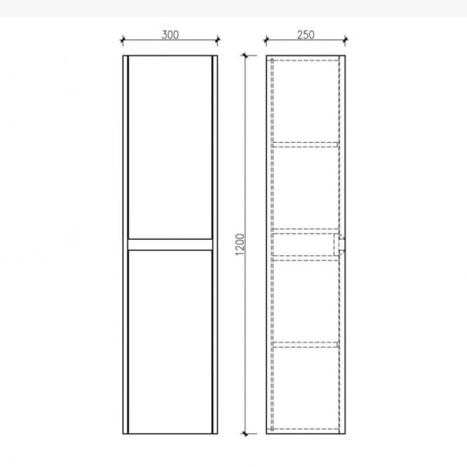 Ensemble de salle de bain 80 cm gris laqué Aquadoli