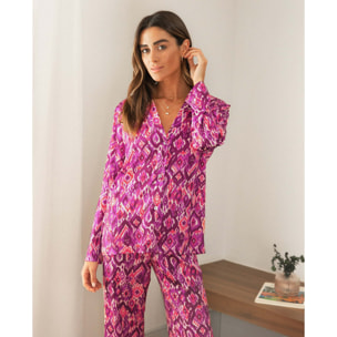 Pijama de Mujer Largo Camisero Étnico | Pijamas Bonitos THE-ARE