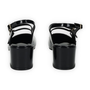 Décolleté sling back Donna Tata Italia Nero