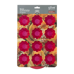 Moule 12 briochettes silicone- Rouge Silicone Pro