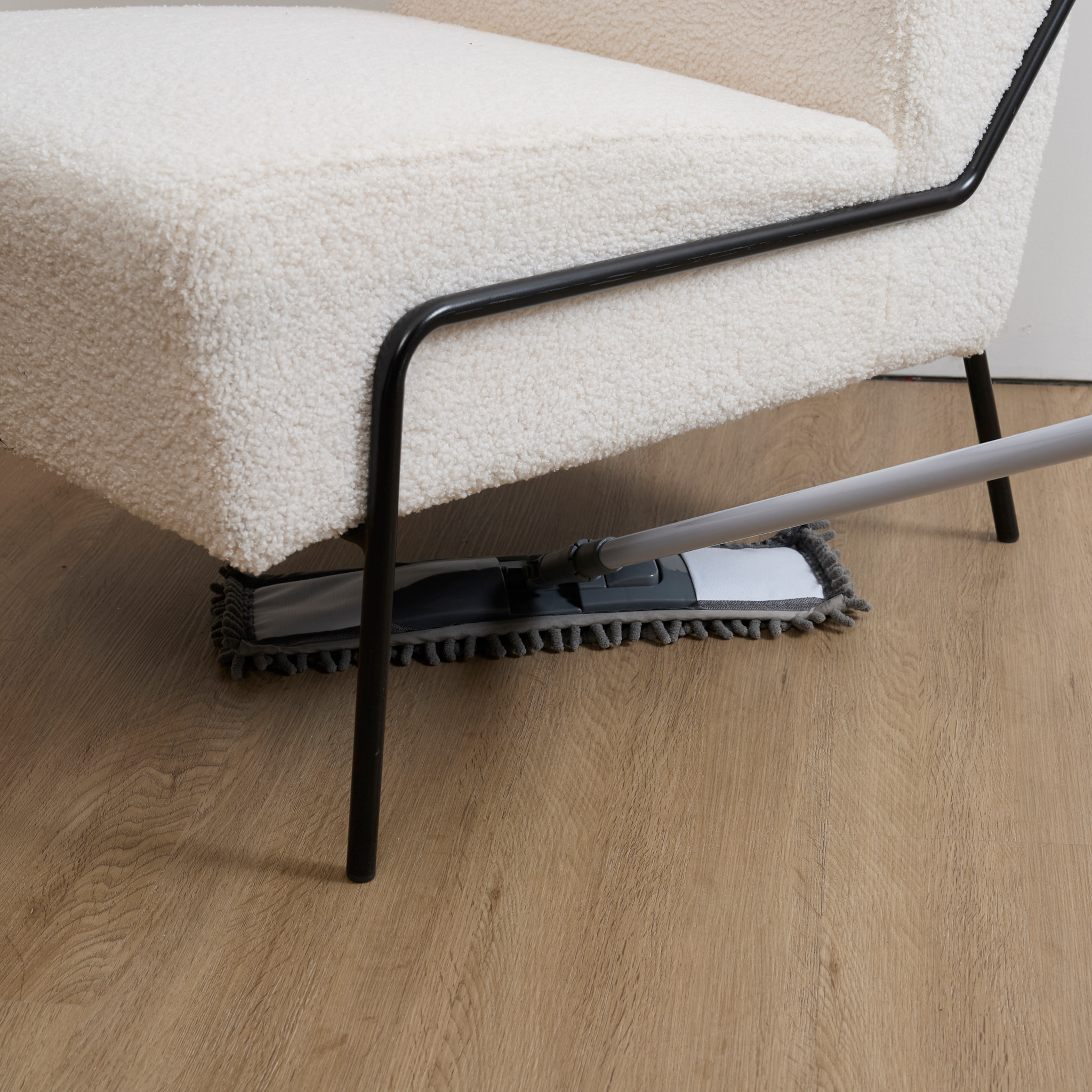 Balai Microfibre - JE CHERCHE UNE IDEE - Télescopique - Ultra-absorbant - Gris et blanc