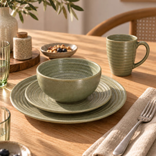 Lot de 6 mugs 40cl en grès vert TURBOLINO