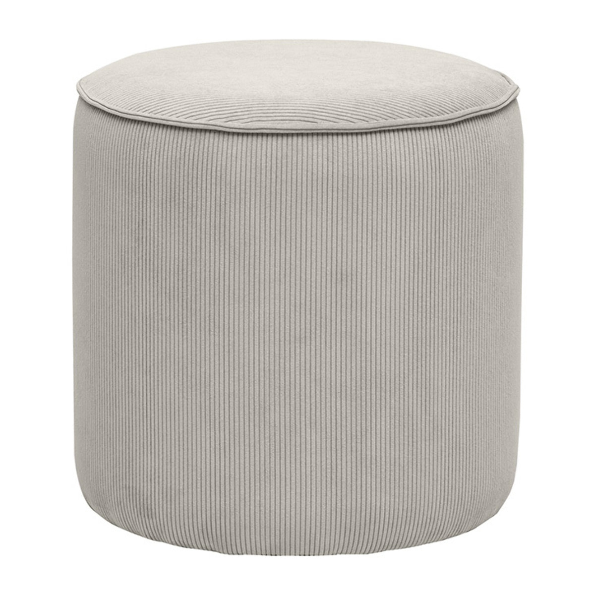 Pouf rond en velours côtelé taupe D40 cm PAUL