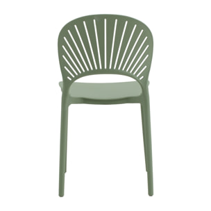 Set di 4 sedie GIBILTERRA in polipropilene verde, impilabili