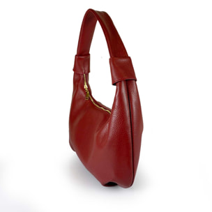 Borsa Donna in vera pelle Made in Italy colore Rosso dimensioni cm 38 x 21 x 4